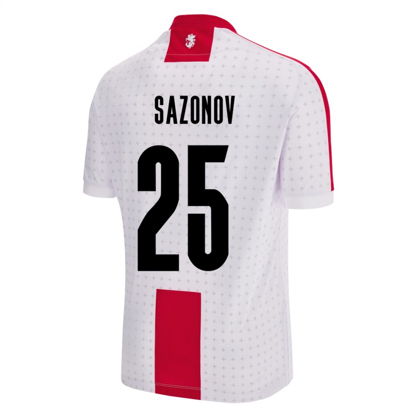 Niño Camiseta Georgia Saba Sazonov #25 Blanco 1ª Equipación 24-26 La Camisa Perú