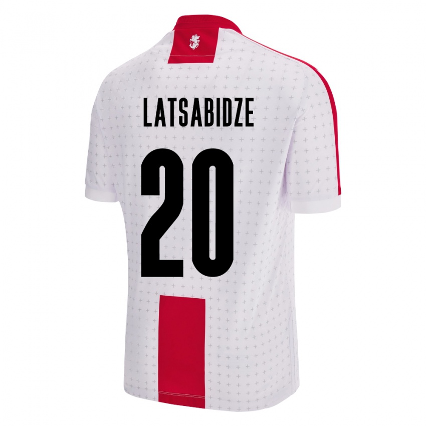 Niño Camiseta Georgia Luka Latsabidze #20 Blanco 1ª Equipación 24-26 La Camisa Perú