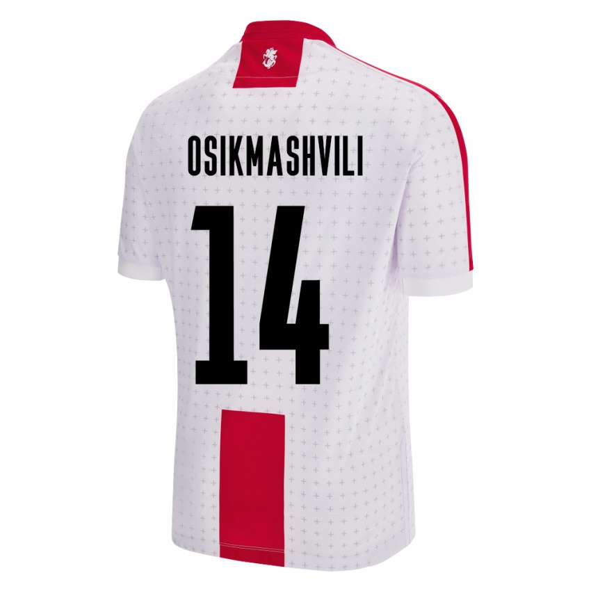 Niño Camiseta Georgia Levan Osikmashvili #14 Blanco 1ª Equipación 24-26 La Camisa Perú