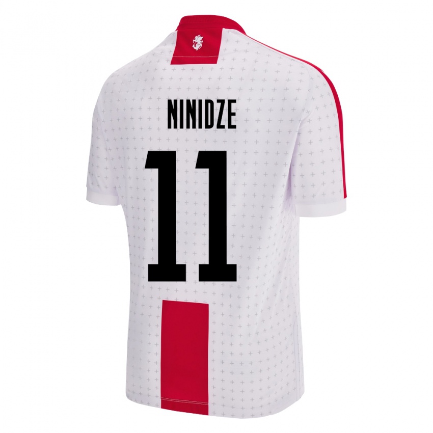 Niño Camiseta Georgia Nikoloz Ninidze #11 Blanco 1ª Equipación 24-26 La Camisa Perú