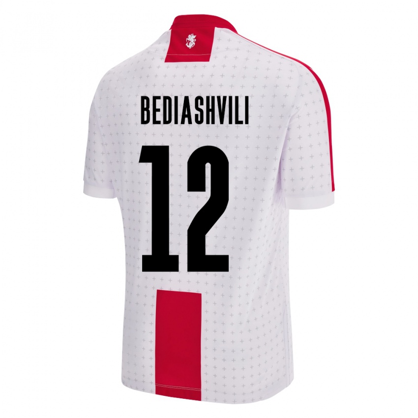 Niño Camiseta Georgia Giorgi Bediashvili #12 Blanco 1ª Equipación 24-26 La Camisa Perú