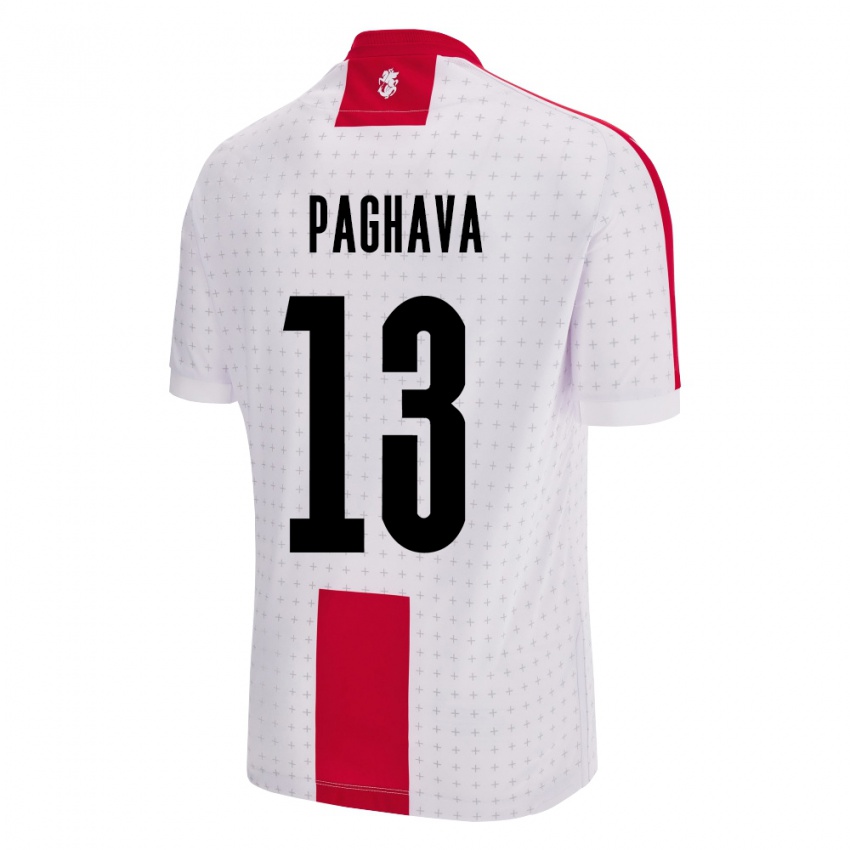 Niño Camiseta Georgia Davit Paghava #13 Blanco 1ª Equipación 24-26 La Camisa Perú