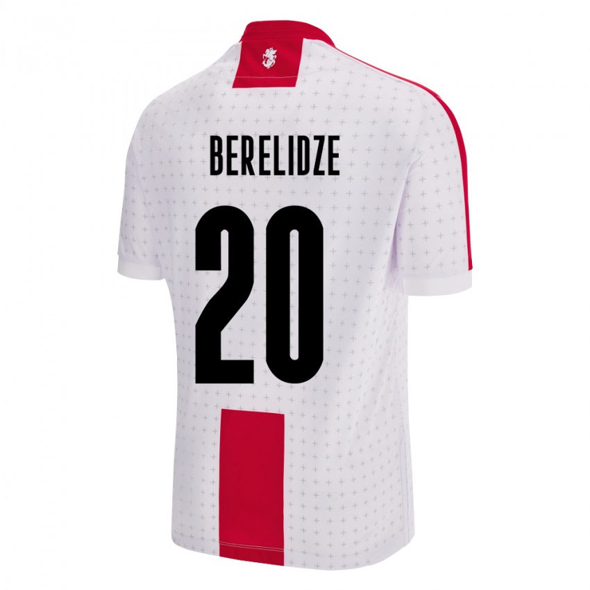 Niño Camiseta Georgia Tsotne Berelidze #20 Blanco 1ª Equipación 24-26 La Camisa Perú