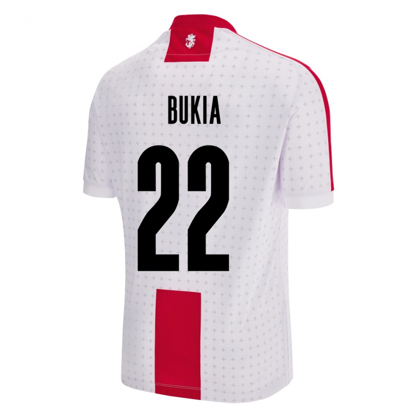 Niño Camiseta Georgia Davit Bukia #22 Blanco 1ª Equipación 24-26 La Camisa Perú