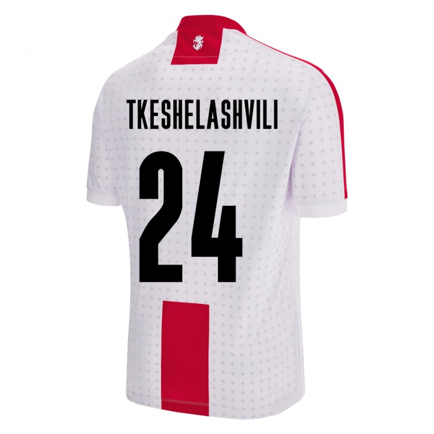 Niño Camiseta Georgia Amiran Tkeshelashvili #24 Blanco 1ª Equipación 24-26 La Camisa Perú