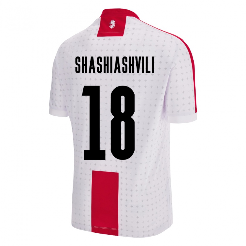 Niño Camiseta Georgia Luka Shashiashvili #18 Blanco 1ª Equipación 24-26 La Camisa Perú