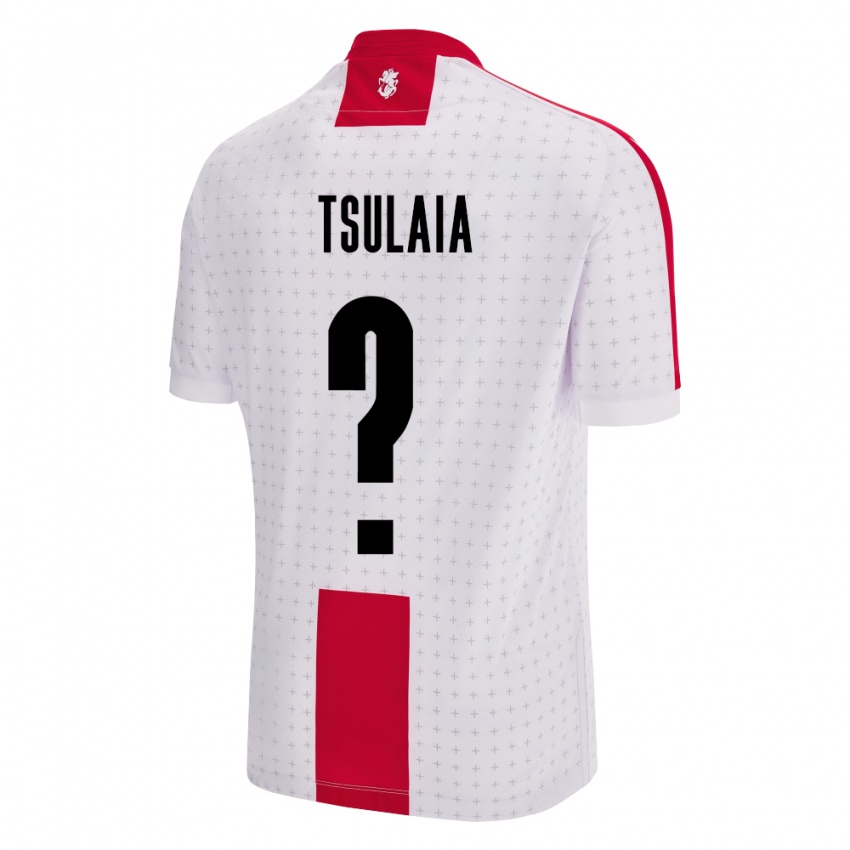 Niño Camiseta Georgia Luka Tsulaia #0 Blanco 1ª Equipación 24-26 La Camisa Perú