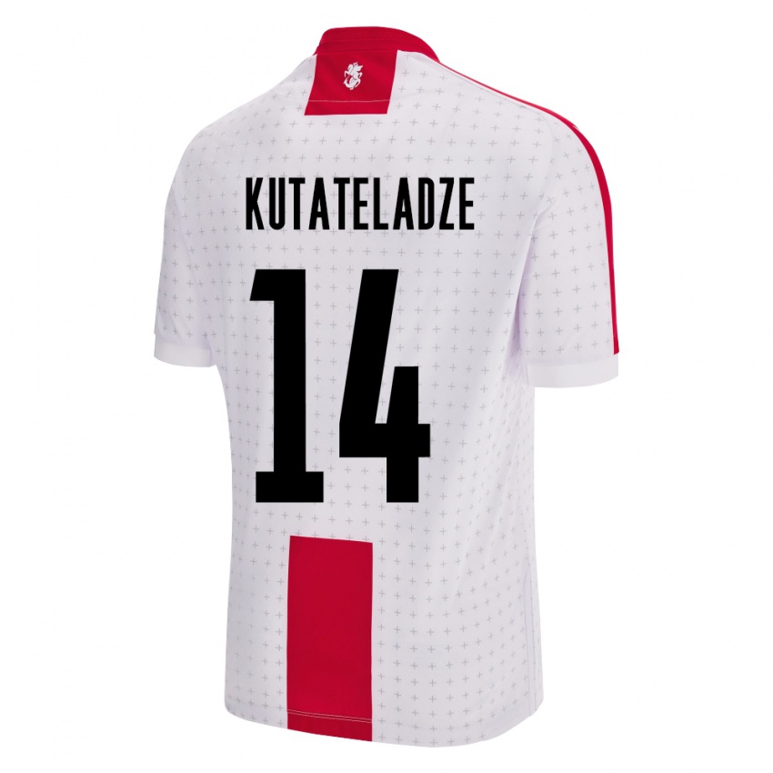 Niño Camiseta Georgia Alexandre Kutateladze #14 Blanco 1ª Equipación 24-26 La Camisa Perú