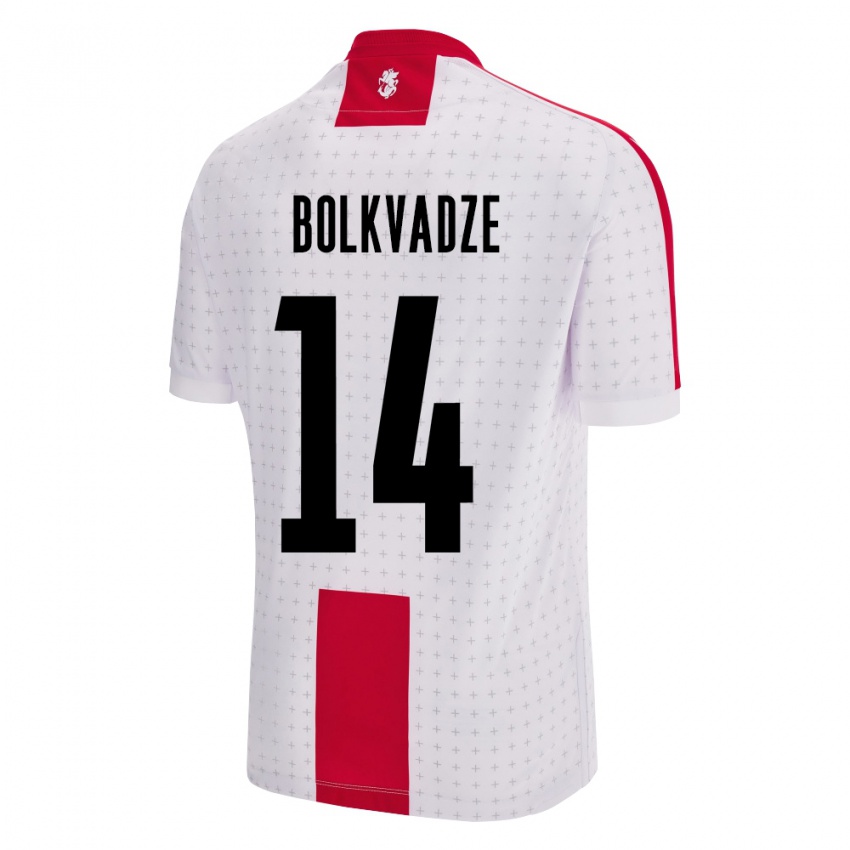 Niño Camiseta Georgia Anastasia Bolkvadze #14 Blanco 1ª Equipación 24-26 La Camisa Perú