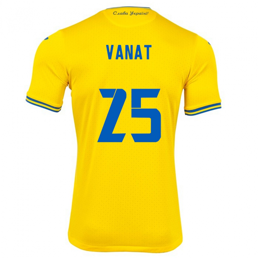 Niño Camiseta Ucrania Vladyslav Vanat #25 Amarillo 1ª Equipación 24-26 La Camisa Perú