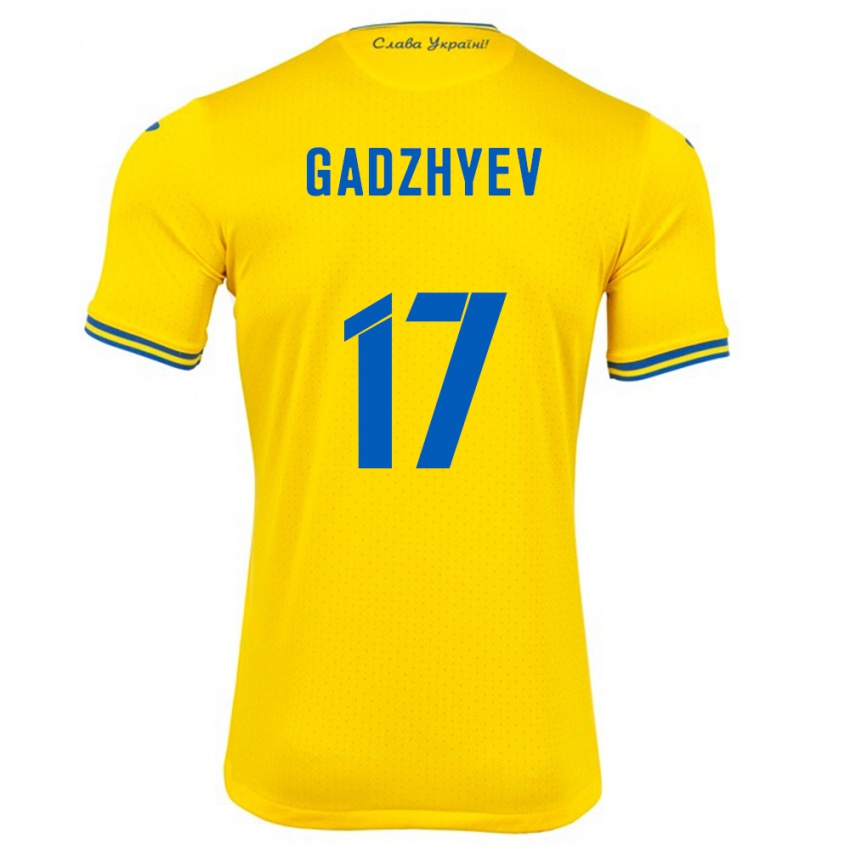 Niño Camiseta Ucrania Ramik Gadzhyev #17 Amarillo 1ª Equipación 24-26 La Camisa Perú