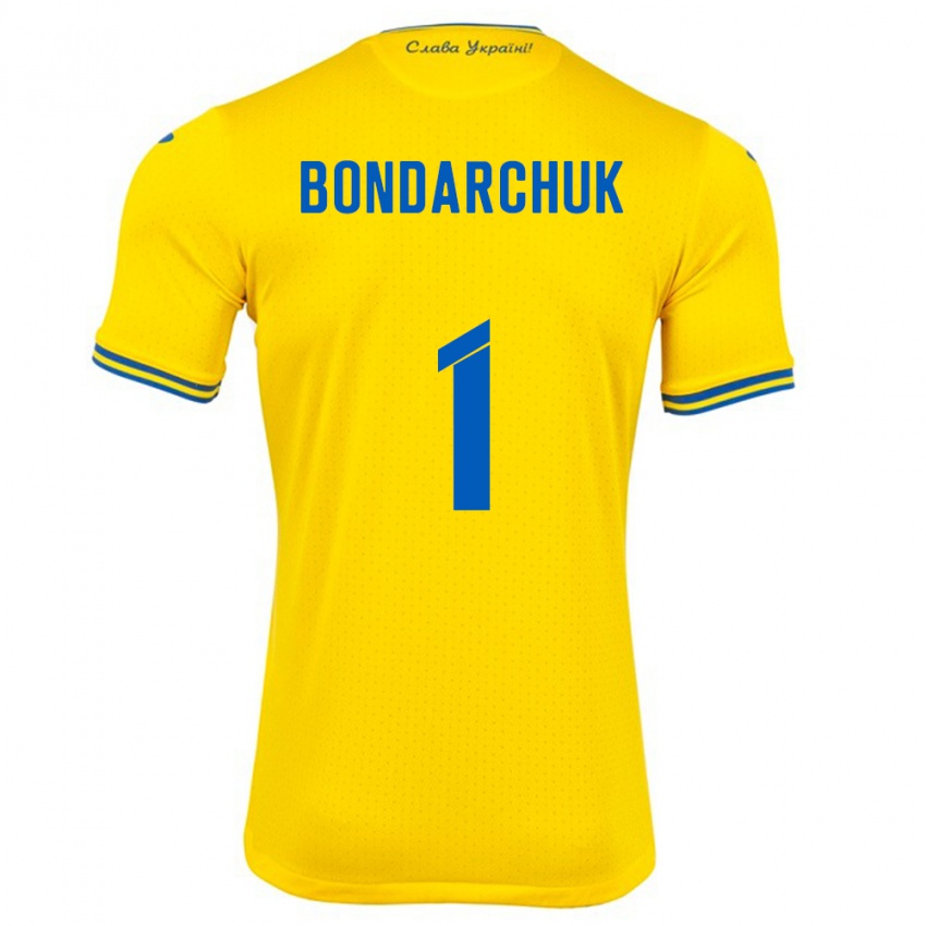 Niño Camiseta Ucrania Daryna Bondarchuk #1 Amarillo 1ª Equipación 24-26 La Camisa Perú