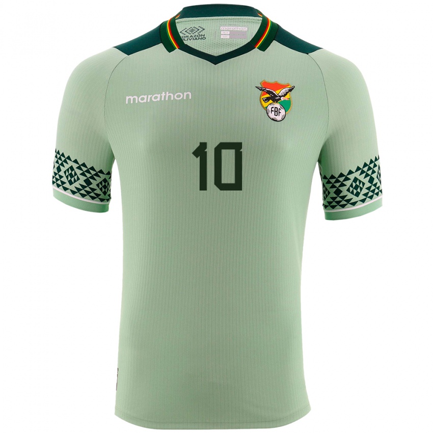 Niño Camiseta Bolivia Leonardo Viviani #10 Verde Claro 1ª Equipación 24-26 La Camisa Perú