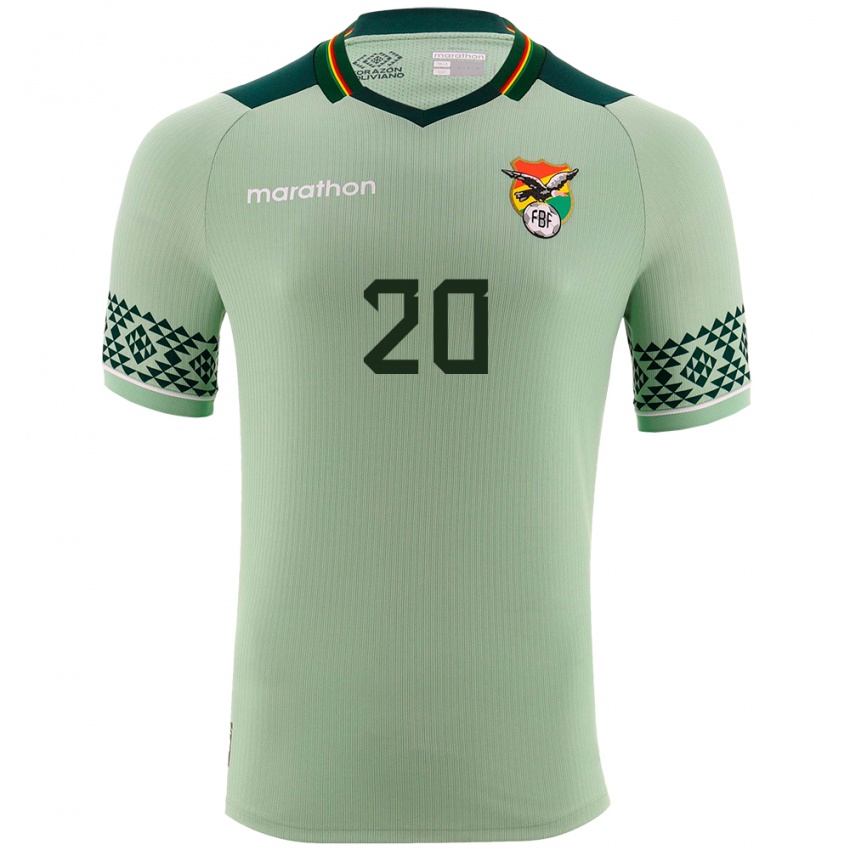 Niño Camiseta Bolivia Diego Parrado #20 Verde Claro 1ª Equipación 24-26 La Camisa Perú