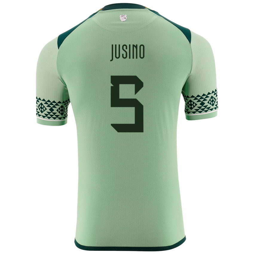 Niño Camiseta Bolivia Adrián Jusino #5 Verde Claro 1ª Equipación 24-26 La Camisa Perú