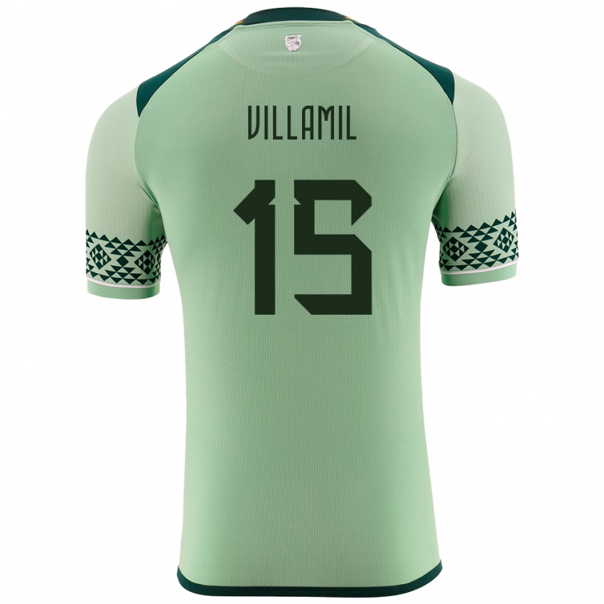 Niño Camiseta Bolivia Gabriel Villamíl #15 Verde Claro 1ª Equipación 24-26 La Camisa Perú