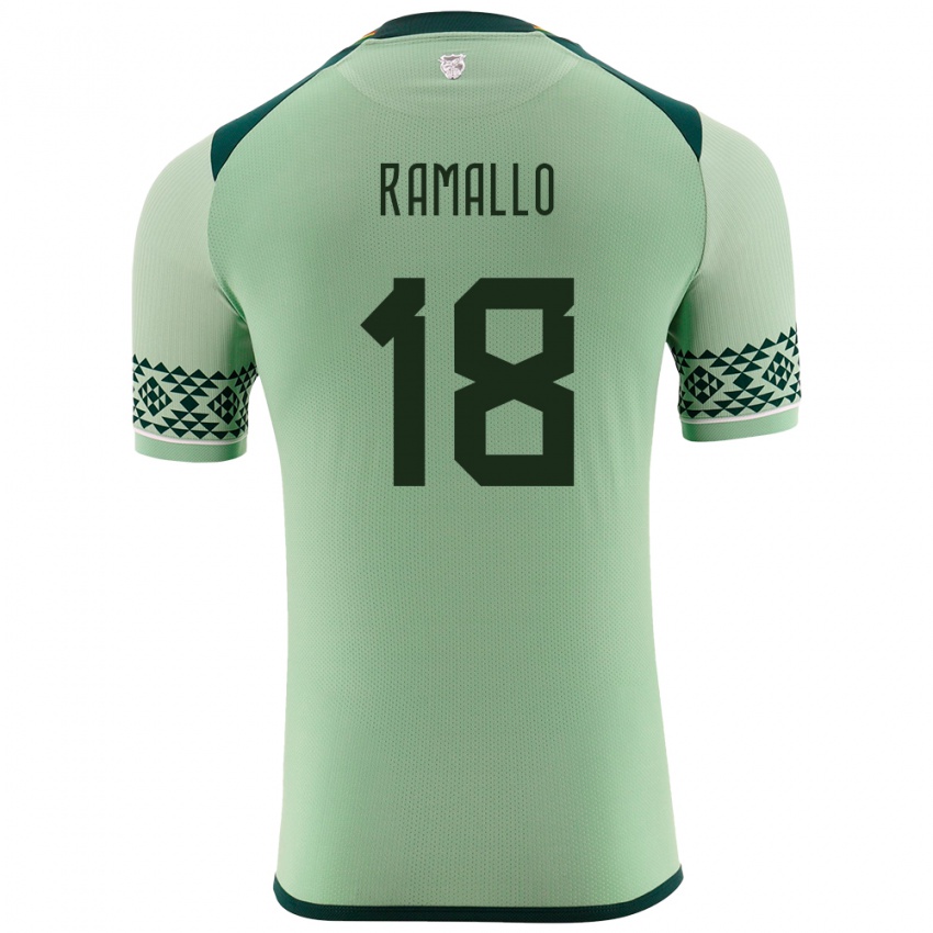 Niño Camiseta Bolivia Rodrigo Ramallo #18 Verde Claro 1ª Equipación 24-26 La Camisa Perú