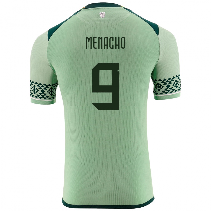 Niño Camiseta Bolivia Cesar Menacho #9 Verde Claro 1ª Equipación 24-26 La Camisa Perú