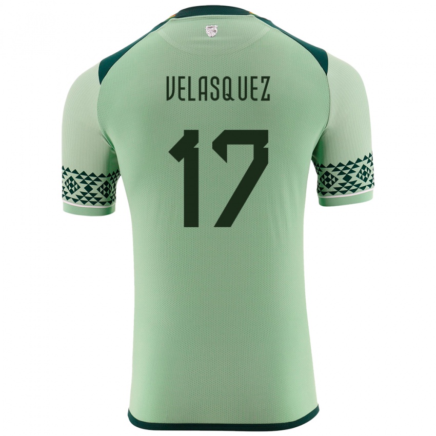 Niño Camiseta Bolivia Jhon Velásquez #17 Verde Claro 1ª Equipación 24-26 La Camisa Perú