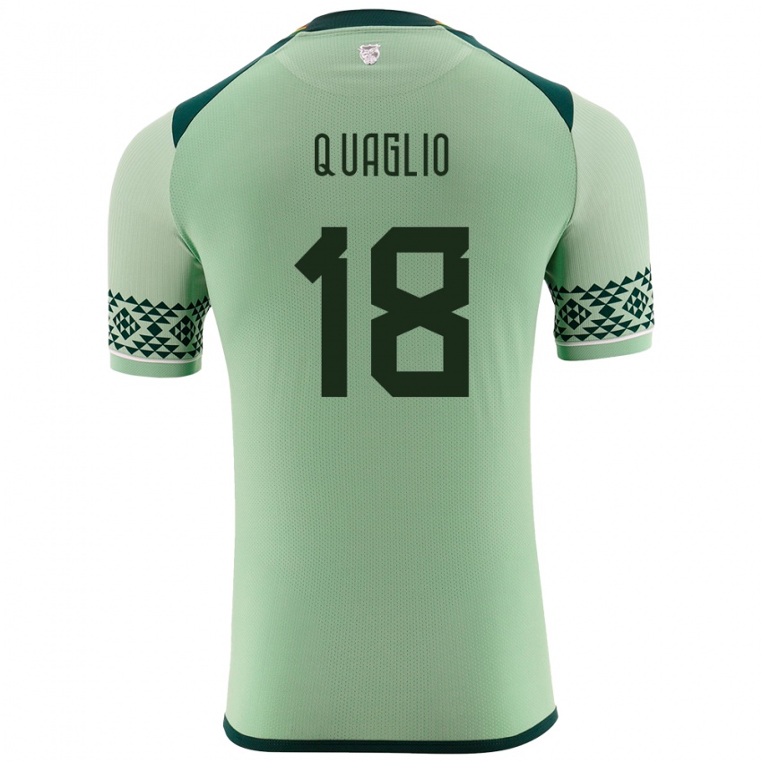 Niño Camiseta Bolivia Fabricio Quaglio #18 Verde Claro 1ª Equipación 24-26 La Camisa Perú