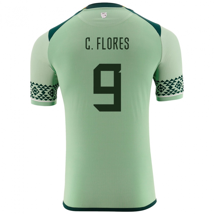 Niño Camiseta Bolivia Cesar Flores #9 Verde Claro 1ª Equipación 24-26 La Camisa Perú