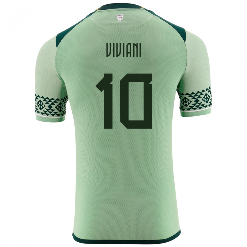 Niño Camiseta Bolivia Leonardo Viviani #10 Verde Claro 1ª Equipación 24-26 La Camisa Perú