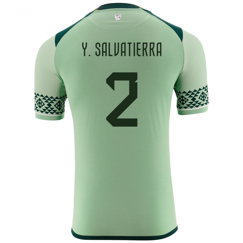 Niño Camiseta Bolivia Yuditaz Jimena Salvatierra #2 Verde Claro 1ª Equipación 24-26 La Camisa Perú