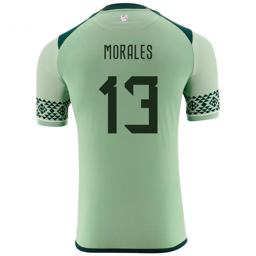 Niño Camiseta Bolivia Ericka Morales #13 Verde Claro 1ª Equipación 24-26 La Camisa Perú