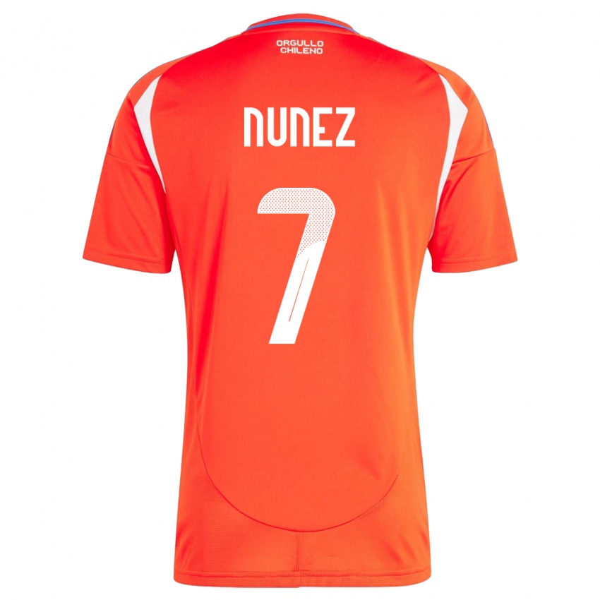 Niño Camiseta Chile Marcelino Núñez #7 Rojo 1ª Equipación 24-26 La Camisa Perú