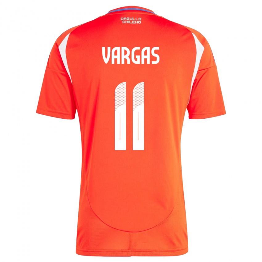 Niño Camiseta Chile Eduardo Vargas #11 Rojo 1ª Equipación 24-26 La Camisa Perú