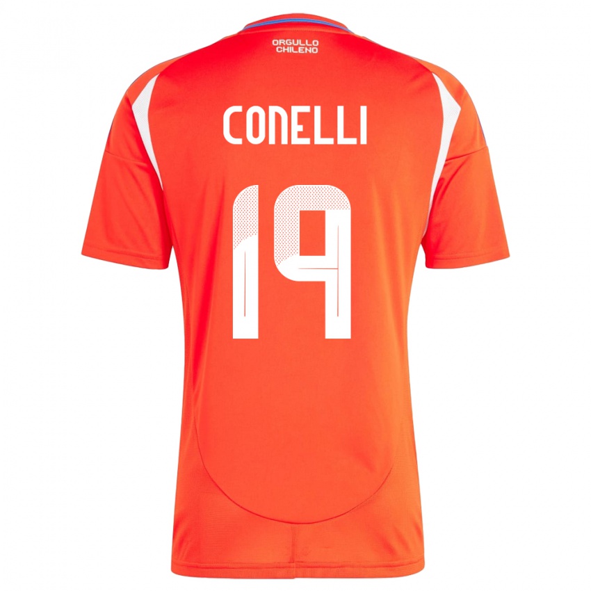 Niño Camiseta Chile Vicente Conelli #19 Rojo 1ª Equipación 24-26 La Camisa Perú