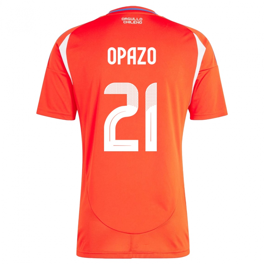 Niño Camiseta Chile Diego Opazo #21 Rojo 1ª Equipación 24-26 La Camisa Perú