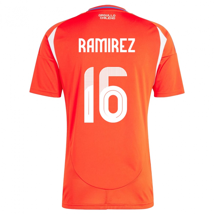 Niño Camiseta Chile Vicente Ramírez #16 Rojo 1ª Equipación 24-26 La Camisa Perú