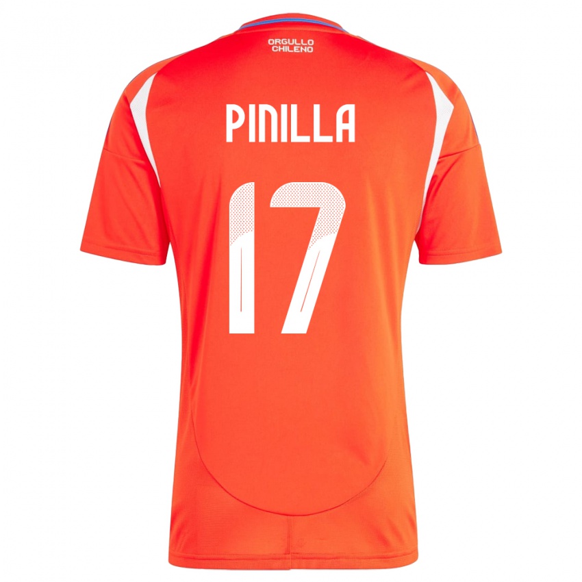 Niño Camiseta Chile Fernanda Pinilla #17 Rojo 1ª Equipación 24-26 La Camisa Perú