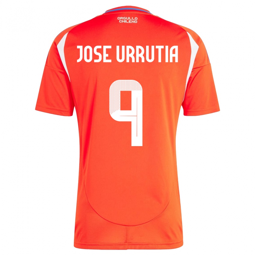 Niño Camiseta Chile María José Urrutia #9 Rojo 1ª Equipación 24-26 La Camisa Perú