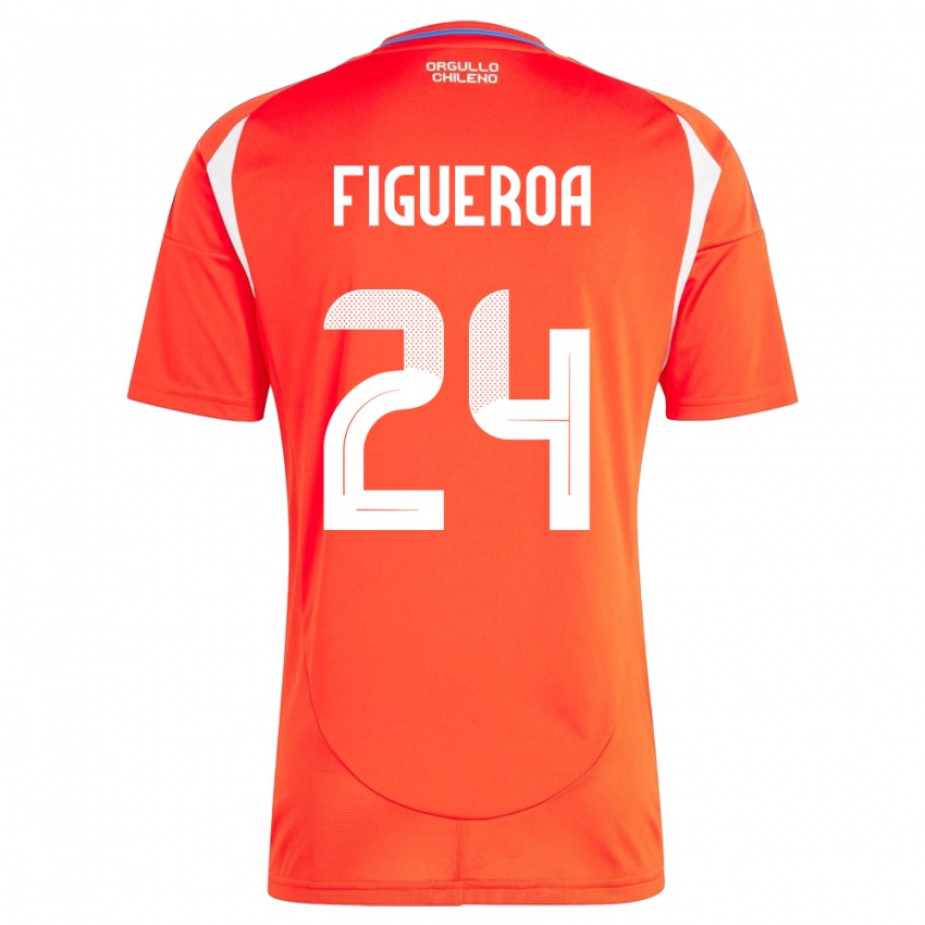 Niño Camiseta Chile Ámbar Figueroa #24 Rojo 1ª Equipación 24-26 La Camisa Perú