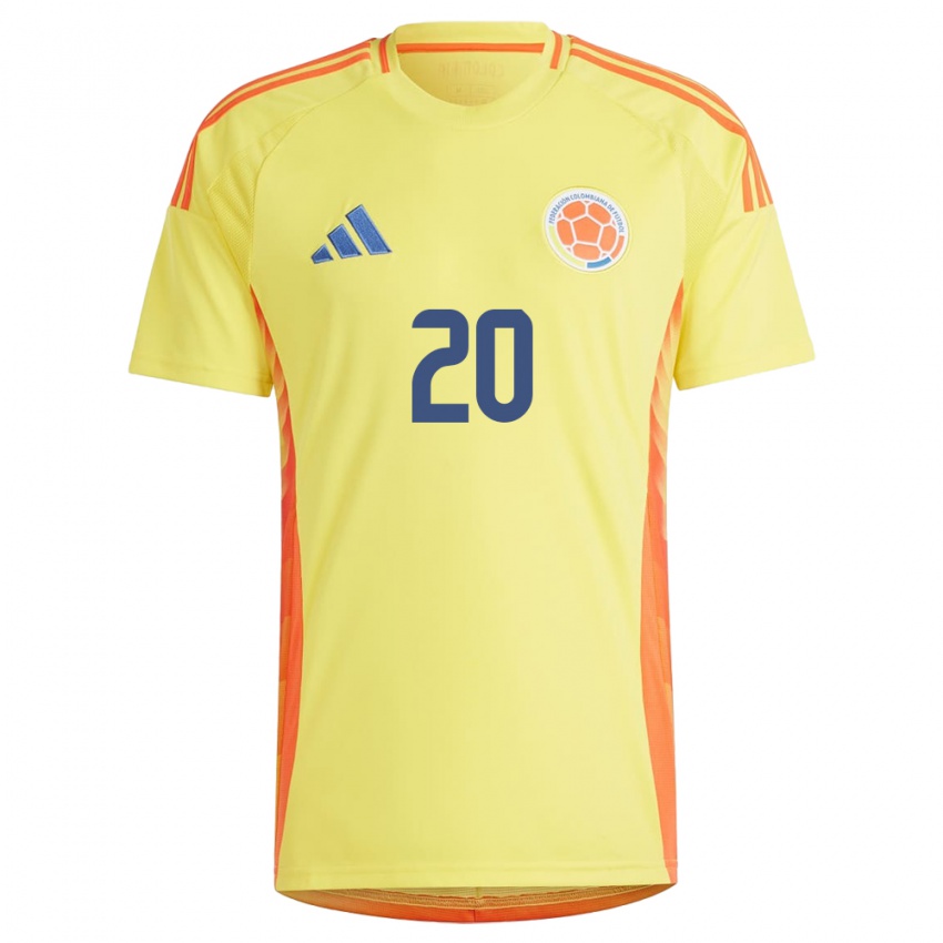 Niño Camiseta Colombia Ana Huertas #20 Amarillo 1ª Equipación 24-26 La Camisa Perú