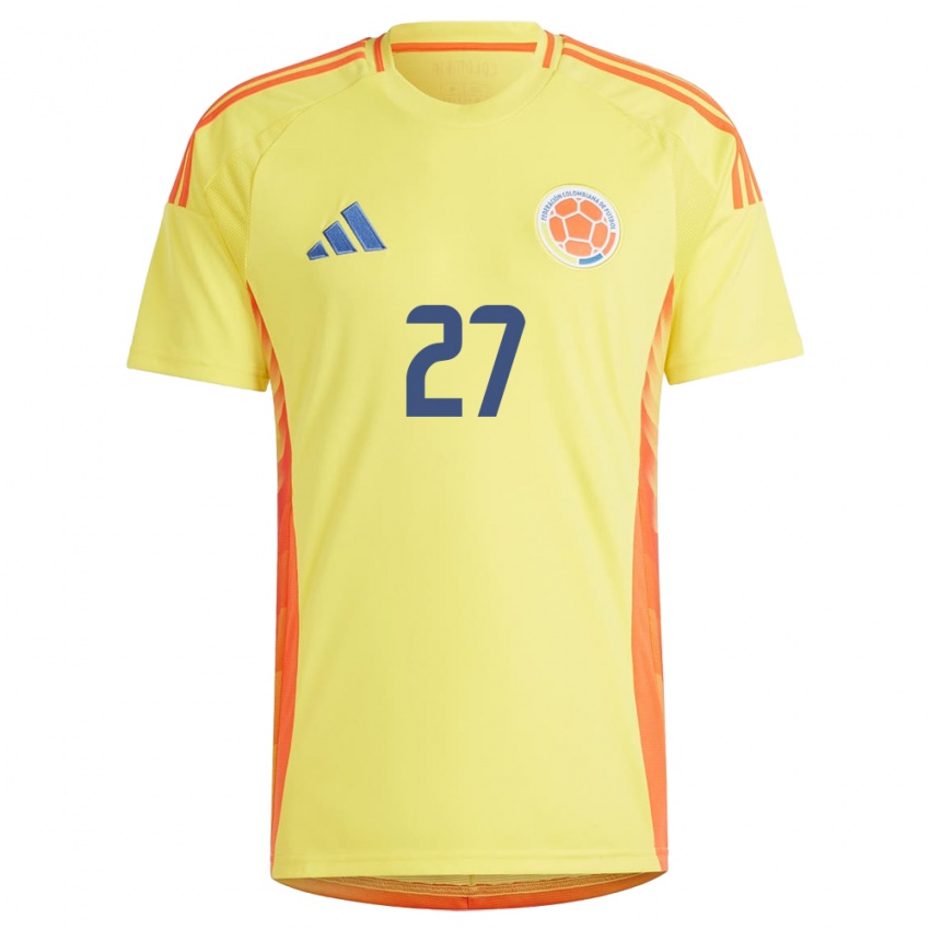 Niño Camiseta Colombia Natalia Gaitán #27 Amarillo 1ª Equipación 24-26 La Camisa Perú