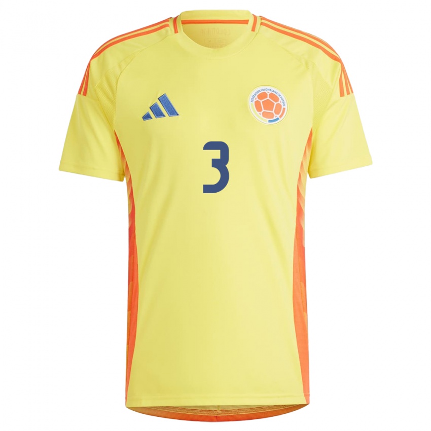 Niño Camiseta Colombia Ángela Clavijo #3 Amarillo 1ª Equipación 24-26 La Camisa Perú