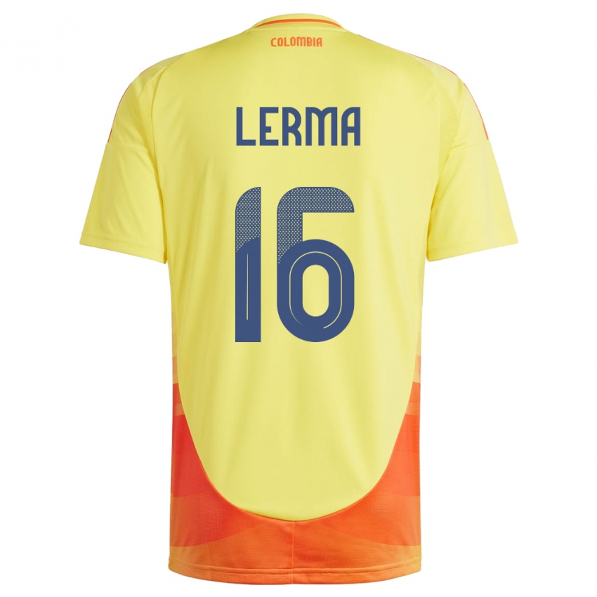 Niño Camiseta Colombia Jefferson Lerma #16 Amarillo 1ª Equipación 24-26 La Camisa Perú