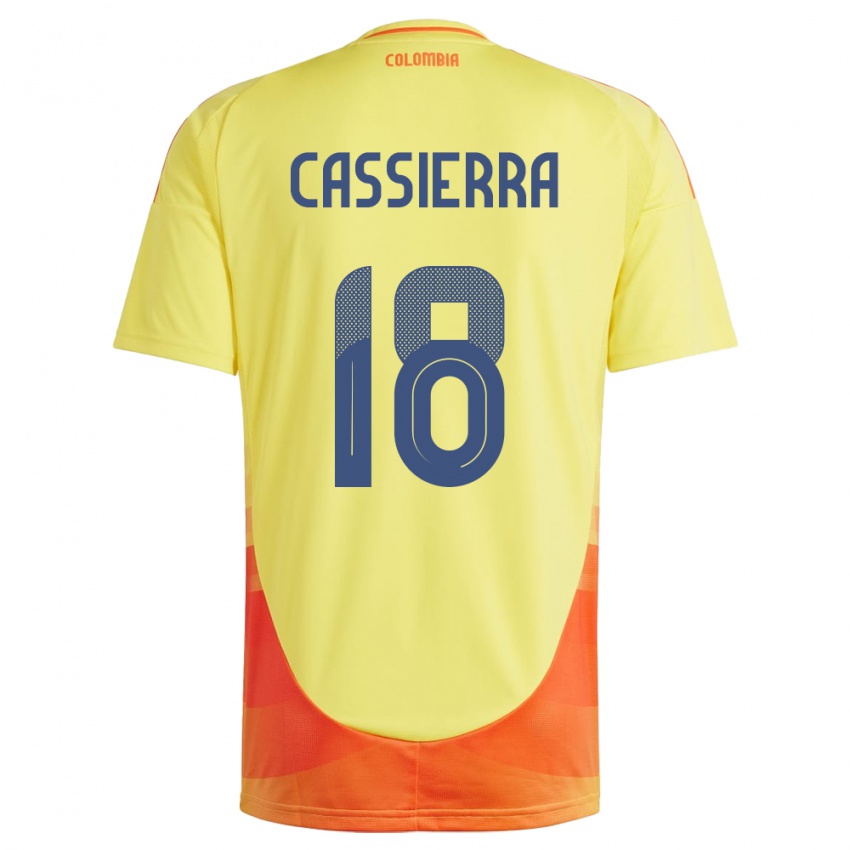 Niño Camiseta Colombia Mateo Cassierra #18 Amarillo 1ª Equipación 24-26 La Camisa Perú