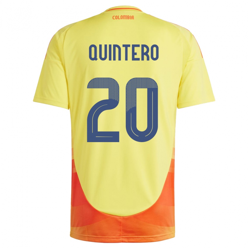 Niño Camiseta Colombia Juan Fernando Quintero #20 Amarillo 1ª Equipación 24-26 La Camisa Perú