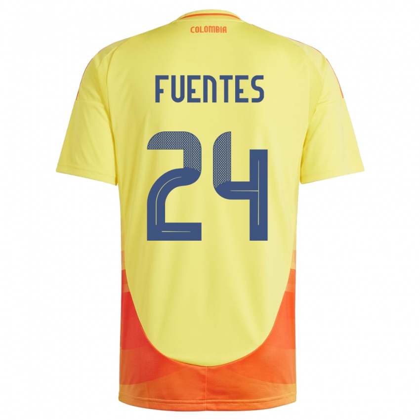 Niño Camiseta Colombia Gabriel Fuentes #24 Amarillo 1ª Equipación 24-26 La Camisa Perú