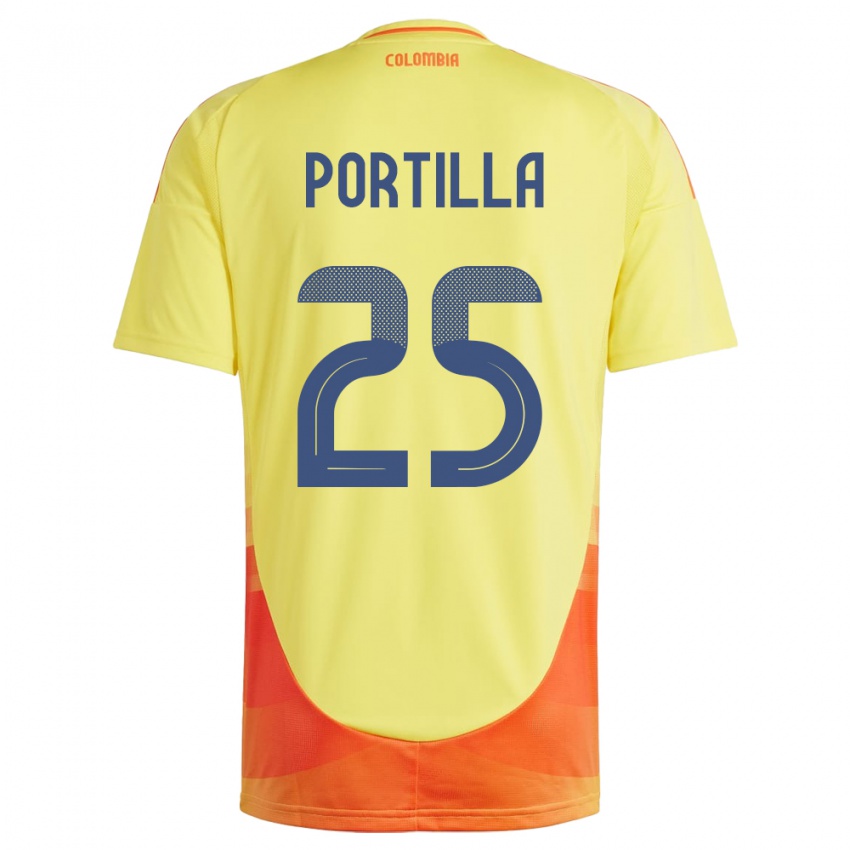 Niño Camiseta Colombia Juan Portilla #25 Amarillo 1ª Equipación 24-26 La Camisa Perú