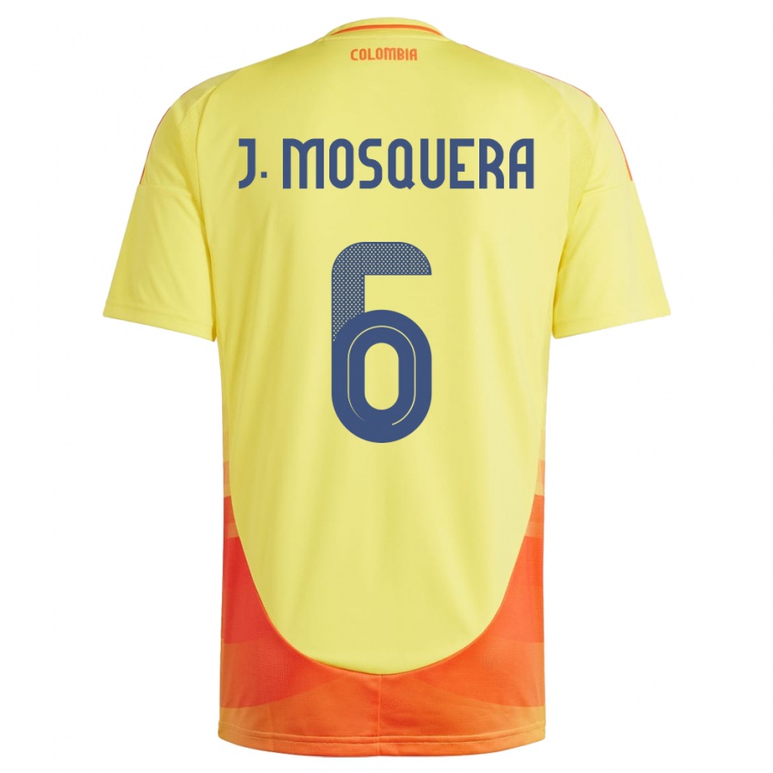 Niño Camiseta Colombia Juan Mosquera #6 Amarillo 1ª Equipación 24-26 La Camisa Perú