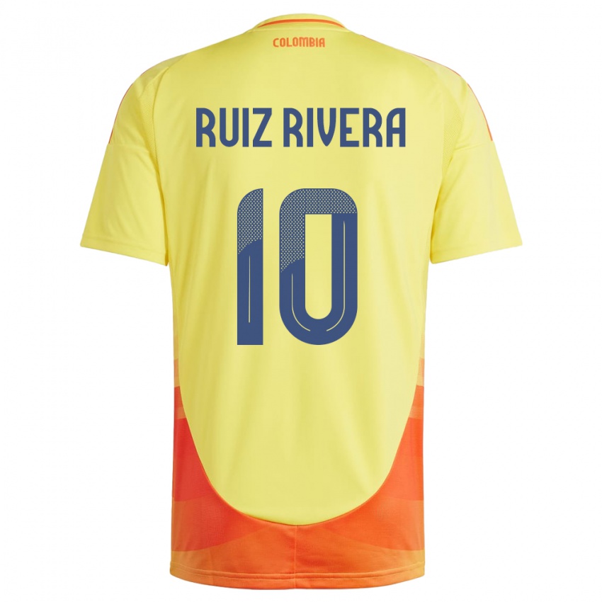 Niño Camiseta Colombia Daniel Ruiz Rivera #10 Amarillo 1ª Equipación 24-26 La Camisa Perú