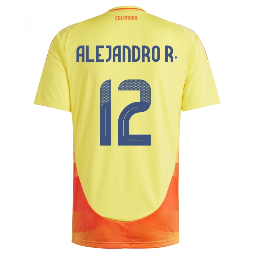 Niño Camiseta Colombia Alejandro Rodríguez #12 Amarillo 1ª Equipación 24-26 La Camisa Perú