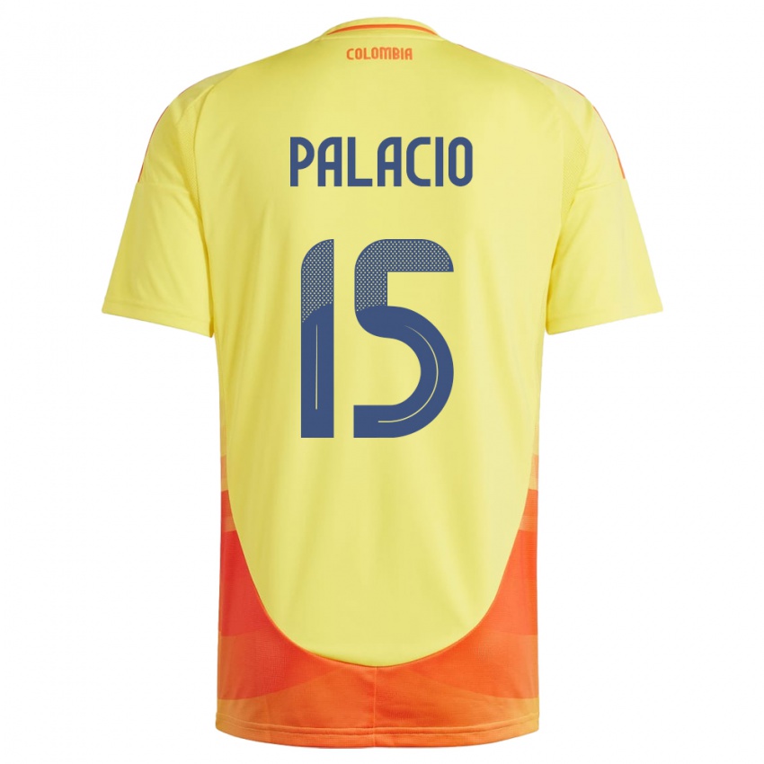 Niño Camiseta Colombia Nelson Palacio #15 Amarillo 1ª Equipación 24-26 La Camisa Perú