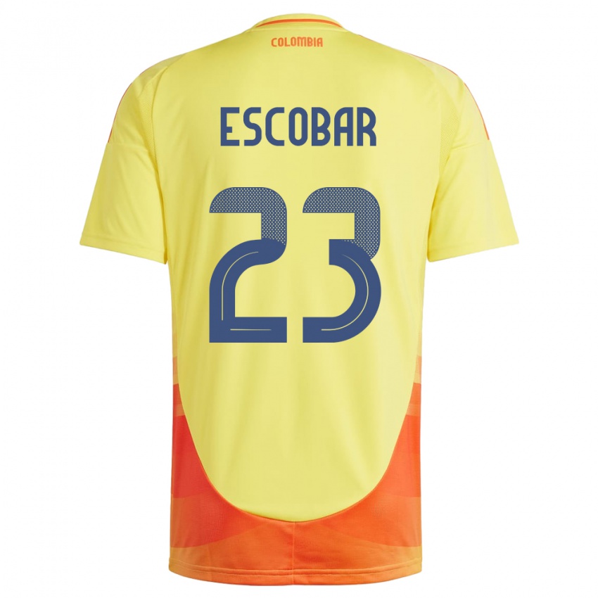 Niño Camiseta Colombia Josen Escobar #23 Amarillo 1ª Equipación 24-26 La Camisa Perú