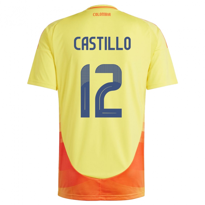 Niño Camiseta Colombia Juan Castillo #12 Amarillo 1ª Equipación 24-26 La Camisa Perú